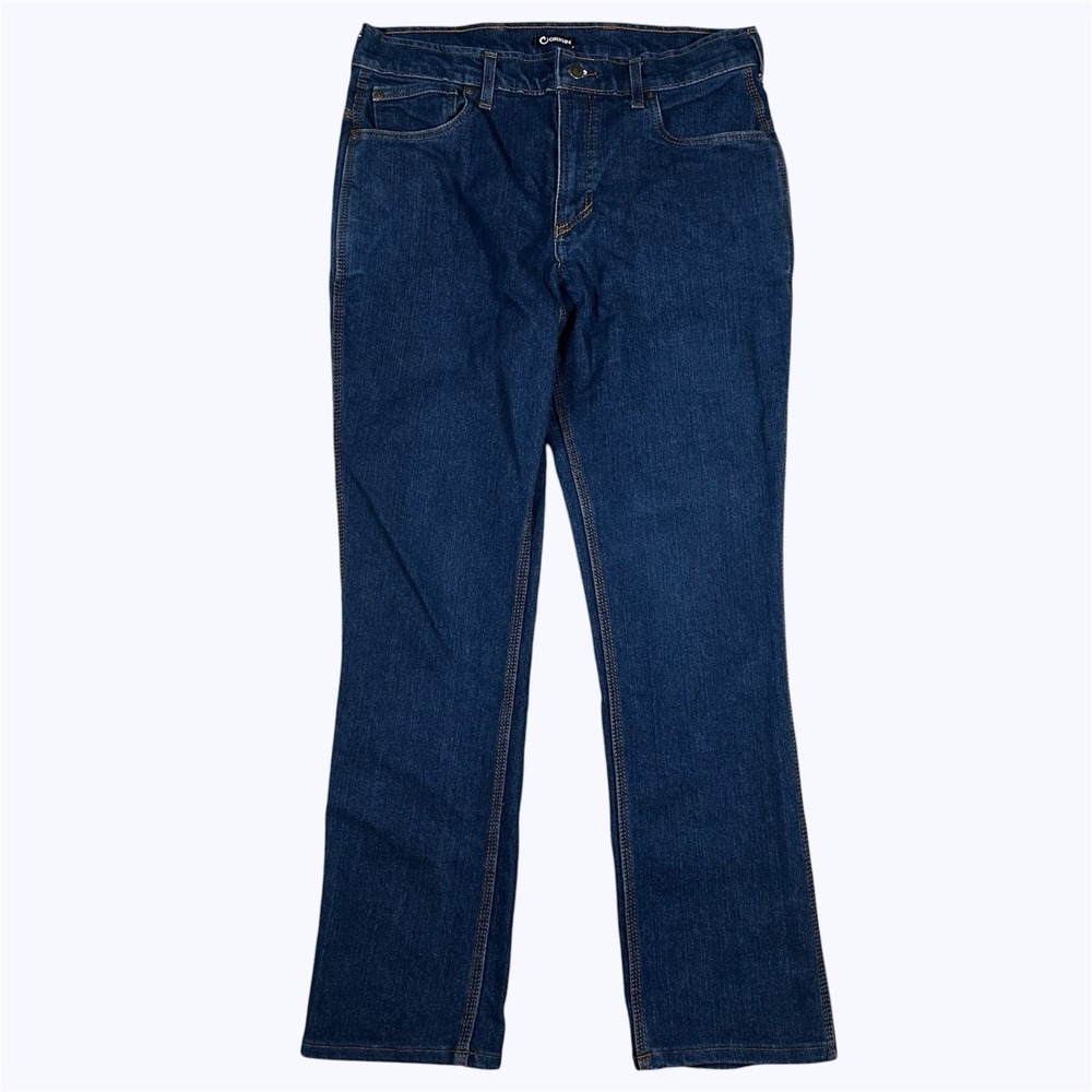 Origin Jeans Mens 36x34(32) Blue Legit Fit Factory Stretch Denim Made USA EUC